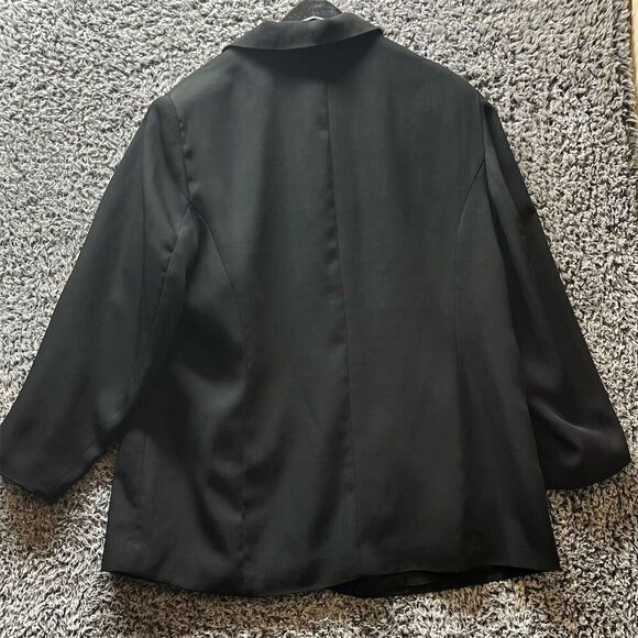 Savannah Women's Vintage Black Wool Blend Blazer Coat Size 16 - Picture 2 of 11